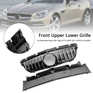 2011-2016 Mercedes-Benz SLK-Class R172 SLK55 Front Upper Lower Grille Chrome Generic