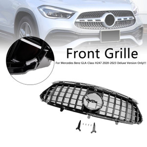 2020-2023 Mercedes Benz GLA-Class H247 Deluxe Version Only Front Grille Without letter Gloss Black Generic