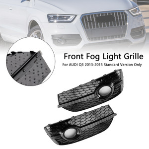 2013-2015 AUDI Q3 Standard Version RSQ3 Style Honeycomb Front Fog Light Covers Gloss Black Generic