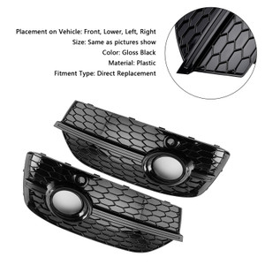 2013-2015 AUDI Q3 Standard Version RSQ3 Style Honeycomb Front Fog Light Covers Gloss Black Generic