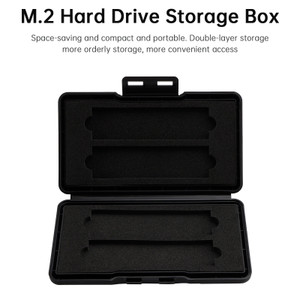 M2 Hard Drive Protection Box Storage Box Solid State Drive Box Shockproof Waterproof PP Box Black