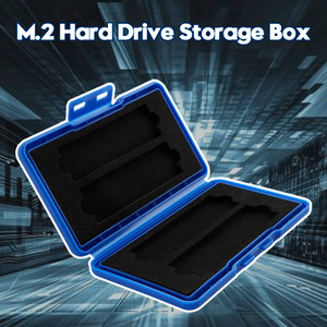 M2 Hard Drive Protection Box Storage Box Solid State Drive Box Shockproof Waterproof PP Box Blue