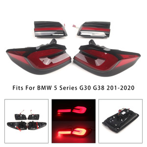 2018-2020 BMW 5 Series G30 G38 Sequential Flowing L&R Red LED Tail Lights Rear Lamp Assembly Generic
