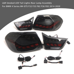 2014-2020 BMW 4 Series M4 GTS F32 F33 F82 F36 F83 L&R Smoked LED Tail Lights Rear Lamp Assembly Generic
