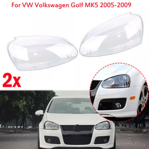 2005-2009 VW Golf 5 MK5 2PCS Front Headlight Lens Headlamp Clear Cover 1K6941005S Generic
