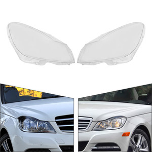 2011-2015 Mercedes Benz C Class W204 2PCS Front Headlight Lens Cover LampShade Generic