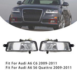 2009-2011 Audi A6 Avant 4F C6 Pair Front Bumper Driving Fog Light Lamps Generic
