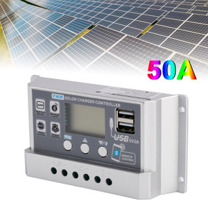 50A PWM Solar Controller Mobile APP Intelligent Control 12V24V Solar Controller Display Current Solar Street Light Controller 0V Start