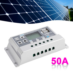 50A PWM Solar Controller Mobile APP Intelligent Control 12V24V Solar Controller Display Current Solar Street Light Controller 0V Start