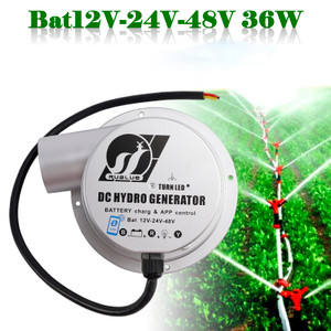 12V/24V/36V/48V Water Flow Turbine Small Hydroelectric Generator Bat12V-24V-48V 36W Alternating Current High Efficiency Brushless Motor APP Remote Contro for Home