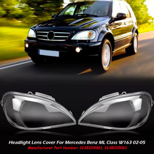 2002-2005 Mercedes Benz ML-Class W163 2PCS Front Headlight Glass Clear Generic