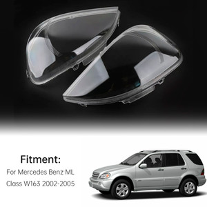 2002-2005 Mercedes Benz ML-Class W163 2PCS Front Headlight Glass Clear Generic