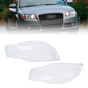2005-2008 Audi A4 B7 8E 2PCS Front Headlight Glass Clear Cover Generic