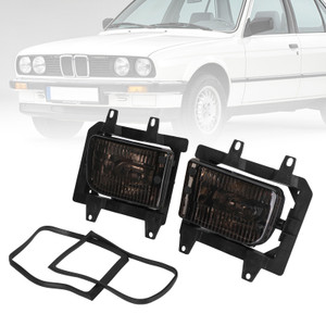 1985-1993 BMW E30 3-Series LH RH Pair Front Bumper Fog Light Without Blubs Generic