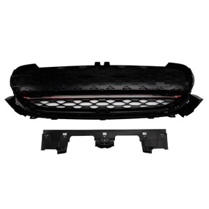 2014-2021 Mini Cooper F55 F56 F57 GP-Style Gloss Black Red Trim Front Grille Generic