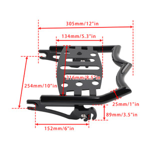 2009-2025 Touring Rear Rack Luggage Carrier Glossy Black Generic