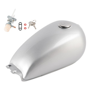 1994-1999 Suzuki GN 125 (NF41A) 4T Retro Gas Fuel Tank Gloss Silver Generic