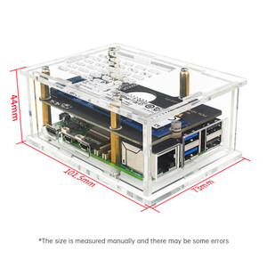 Raspberry Pi 5 PCI-E to M.2 Adapter Board Acrylic Box Adapter Case With Radiator Option1