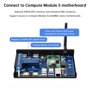 Raspberry Pi CM5 PoE Expansion Board Compute Module 5 Computing Module Baseboard Supports M.2 NVMe