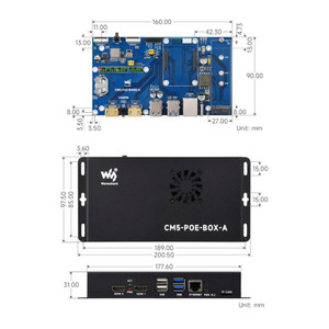 Raspberry Pi CM5 PoE Expansion Board Compute Module 5 Computing Module Baseboard Supports M.2 NVMe
