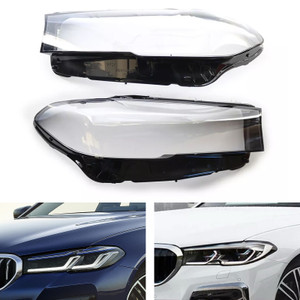 2020-2022 BMW 5 SERIES G30 G38 2PCS Headlight Headlamp Lens Cover Shell Generic