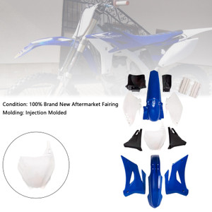Yamaha YZF250/TTR250/YZ250 Body Plastic Kit Front Rear Fender Fairing Blue Generic