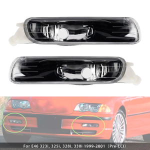 1999-2001 E46 323i 325i Pre-LCI Pair Front Bumper Fog Light Without Blubs Generic