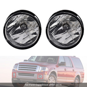 2007-2014 Ford Expedition Pair Front  Fog Light Lamps With Bulbs Clear Lens Generic