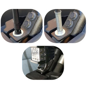2008-2023 Polaris RZR Rear Backup LED Whip Flag Light Pod Mount Brackets Generic