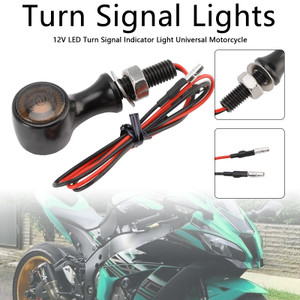 12V LED Turn Signal Indicator Light Black 8mm Universal Motorcycle For Suzuki