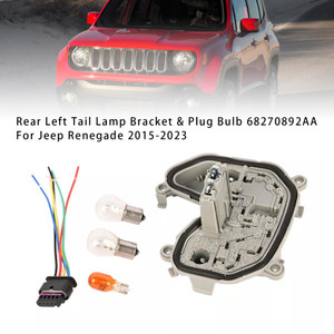 2015-2023 Jeep Renegade Rear Left Tail Lamp Bracket & Plug Bulb 68270892AA Generic