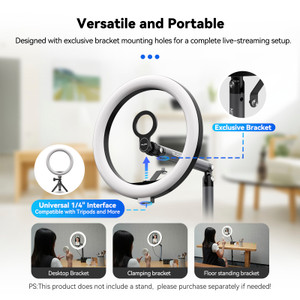 Mobile Video Live Broadcast Bracket Ring Fill Light Three Levels Remote Controll