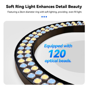 Mobile Video Live Broadcast Bracket Ring Fill Light Three Levels Remote Controll