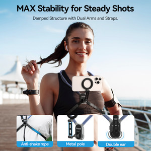 Magnetic Mobile Phone Neck Halter Max POV Angle Lazy Holder Live Mobile Phone Elegant Blue Generic