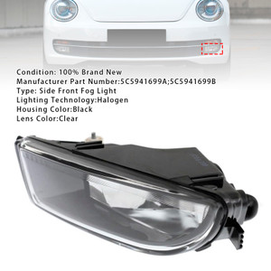 2012-2016 VW Beetle 1 Pcs Front Bumper Left Fog Light With Bulb Black and Clear Generic