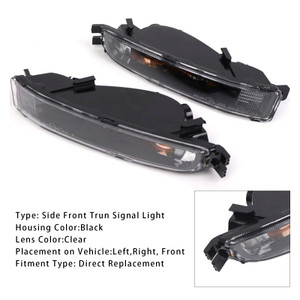 2012-2019 Volkswagen Beetle 1 Pcs Front Bumper Left+Right Turn Signal Light Black and Clear 5C5953041A Generic