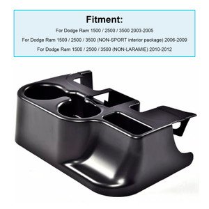 2010-2012 Dodge Ram 1500/ 2500/ 3500(NON-LARAMIE) Center Console Cup Holder Matte Black Generic