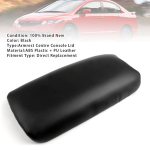 2006-2009 Honda CIVIC Leather Armrest Centre Console Lid Black Generic
