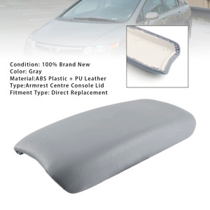 2006-2009 Honda CIVIC Leather Armrest Centre Console Lid Gray Generic