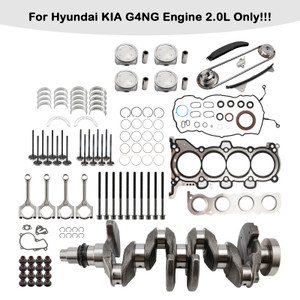 Hyundai Kia G4NG 2.0L Engine Overhaul Rebuild Kit w/ Crankshaft Rods Timing Generic