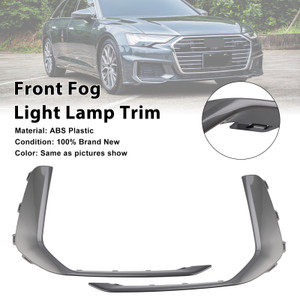 2019-2023 Audi A6 C8 S-Line S6 2* Front Fog Light Lamp Trim 4K0807967A Gray Generic