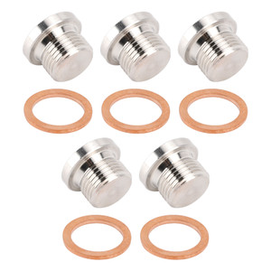 5 Pack 304 Stainless Steel M18 x 1.5mm Inner Hex Head Sensor blanking Plug Cap