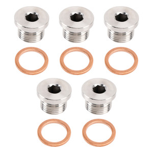5 Pack 304 Stainless Steel M18 x 1.5mm Inner Hex Head Sensor blanking Plug Cap