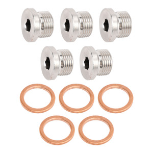 5 Pack 304 Stainless Steel M18 x 1.5mm Inner Hex Head Sensor blanking Plug Cap