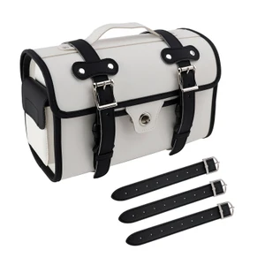 Tail Bag Pu Side Saddlebag Tail Bag Luggage Pouch Storage Black For Motorbike