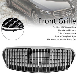 2021-2023 Mercedes Benz S Class W223 S480 S580 S680 Front Bumper Grille(Without Letters) Chrome Generic
