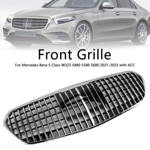 2021-2023 Mercedes Benz S Class W223 S480 S580 S680 Front Bumper Grille(Without Letters) Chrome Generic