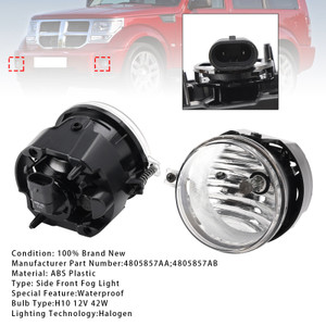 2005-2010 Chrysler Town & Country Pacifica Sebring Sedan/ Convertible Pair Fog Lights 4805857AA Clear Generic