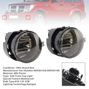 2005-2010 Chrysler Town & Country Pacifica Sebring Sedan/ Convertible Pair Fog Lights 4805857AA Clear Smoke Generic
