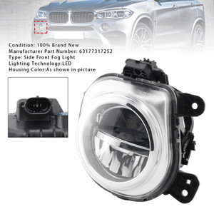 BMW X3 X4 X5 X6 Front Right Fog Light Lamps Without Bulbs 63177238788 Clear Generic